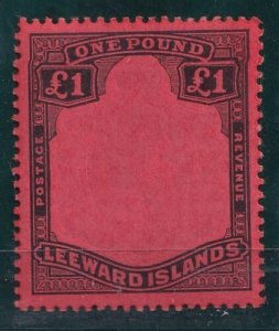 1938 LEEWARD ISLANDS - S.G:114c - P.13 - KGVI - £1 VIOLET & BLACK/SCARLET -  UMM 