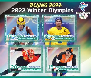 Stamps. Winter Olympics 2022 in Beijing Haiti 2022 year 1+1 sheets