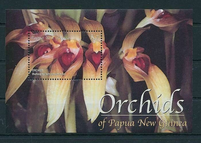 ORCHIDS FLOWER OF PAPUA NEW GUINEA K7 MNH SHEET (PAP85A)