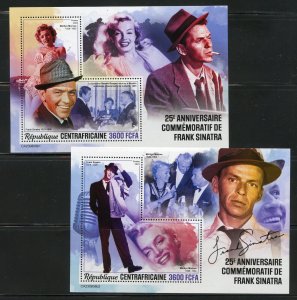 CENTRAL AFRICA 2023 25th MEMORIAL OF FRANK SINATRA S/SHEET SET MINT NH