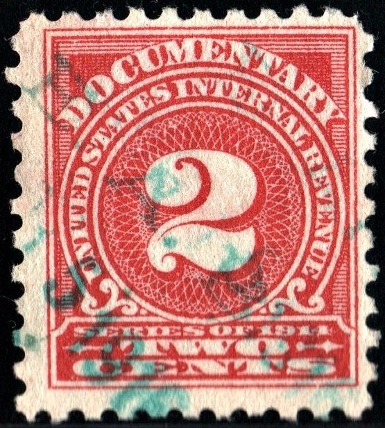 R208 2¢ Documentary Stamp (1914) Used