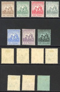 Barbados SG135/44 Set of 7 wmk Mult Crown CA M/Mint