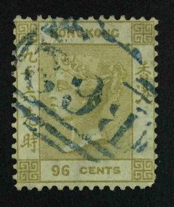 MOMEN: HONG KONG SG #18 CROWN CC 1865 USED £750 LOT #62968