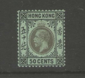 China Hong kong 1912 KGV 50c Olive back SG 111b MLH