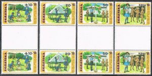 Dominica 630-633 gutter,MNH.Michel 637-640. Girl Guides-50,1979.Cooking,Singing,