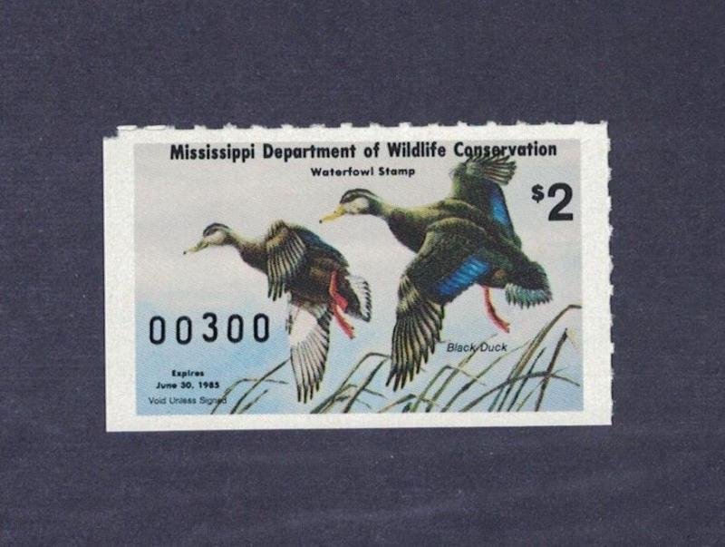 MS9 - Mississippi State Duck Stamp. Single.  MNH. OG.