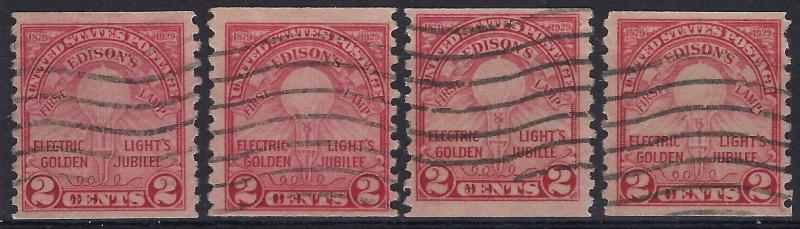 U.S. 656 Used Lot of 4; SCV $7.00 ($1.75ea)