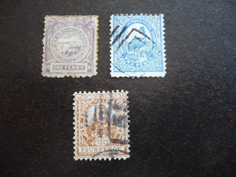 Stamps - New South Wales - Scott# 77-79 - Used Part Set of 3 Stamps