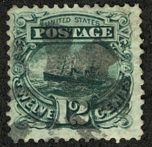 US #117 SCV $120.00  VF plus, fainter cancel, wonderfully fresh stamp!  SCV $...