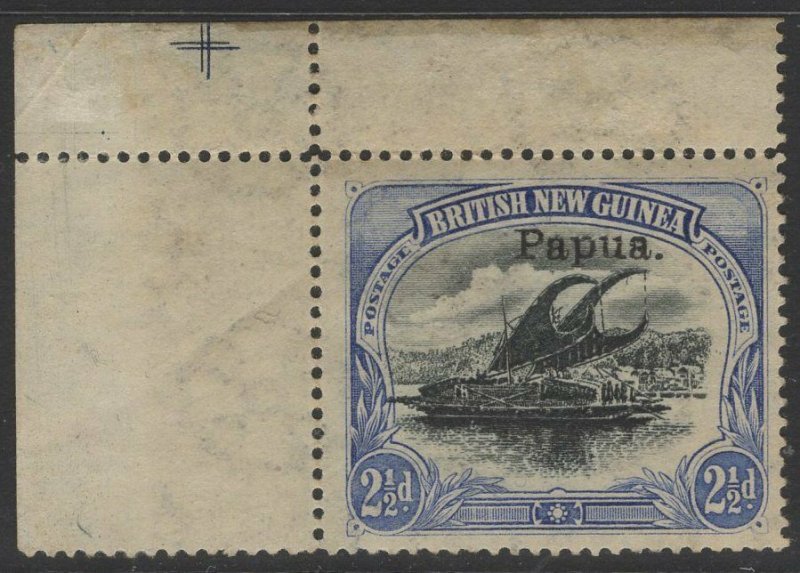 PAPUA SG35ac 1907 2½d BLACK & DULL BLUE TONING MTD MINT