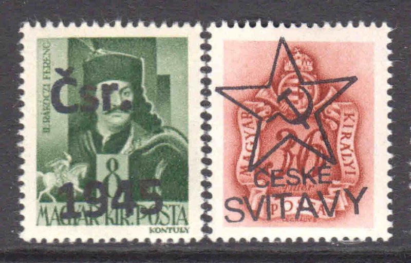 HUNGARY RUSSIA OCCUPATION LOCAL OVERPRINTS x2 #1 OG NH U/M VF BEAUTIFUL GUM