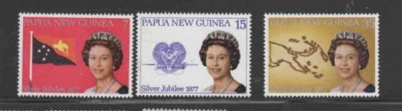 PAPUA NEW GUINEA #462-464 1977 REIGN OF QEII 25TH ANNIV. MINT VF NH O.G CC