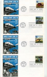 2434-37 Classic mail transportation set of four GAMM FDCs