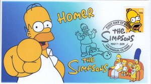 AO-4399-2, 2009, The Simpsons, Add-on Cachet, First Day Cover, Pictorial Postmar