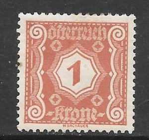 Austria J103: 1h Numeral, MHR, VF