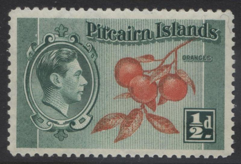 Pitcairn Is. - Scott 1 -Definitives - 1940 - MNH - Blue Grn & Org - 1/2d Stamp5