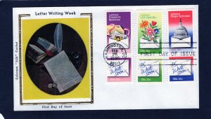 1805-1810 Letter Writing Week, FDC 6/stamps Colorano Silk