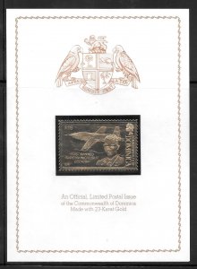 Dominica Great First in Aviation First Manned Supersonic Flight Gold Stamp (871)