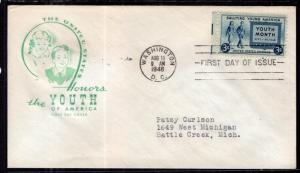 US 963 Youth House of Farnam Typed FDC