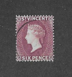 St Vincent Sc #52  6p red violet used VF