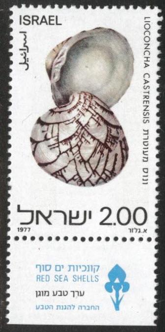 ISRAEL Scott 679 MNH** 1977 Shell stamp with tab