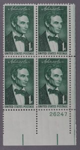 United States #1113-1116 MNH XF Plate Block Gum Xtra Fine Lincoln Sesquicent