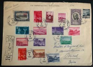 1955 San Salvador El Salvador Airmail Oversized Cover to Basel Switzerland