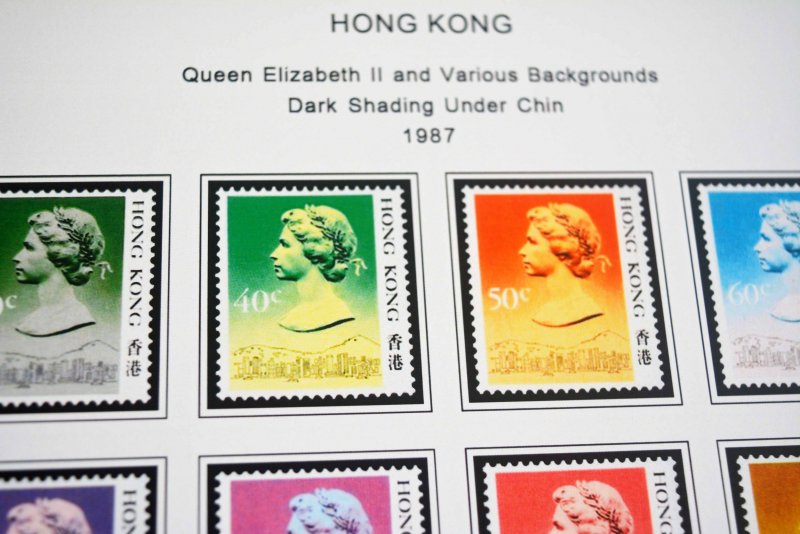 COLOR PRINTED HONG KONG [BRITISH] 1862-1997 STAMP ALBUM PAGES (117 illus. pages)