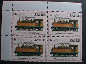 ZAIRE-1980 SC# 935-42-WORLD FAMOUS TRANIS-MNH IMPRINT BLOCK SET VERY FINE