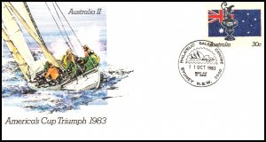 Australia America's Cup Triumph Postal Stationary U/A FDC VF