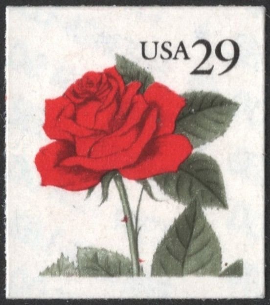 SC#2490 29¢ Red Rose Booklet Single (1993) SA