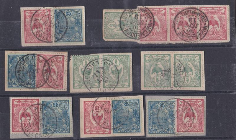 New Caledonia # 91, 93 & 98, Kagu & Landscape, Used lot, Great Cancels