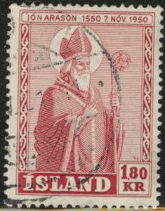 ICELAND Scott 269 used 1950 Bishop Arason stamp CV$3.50
