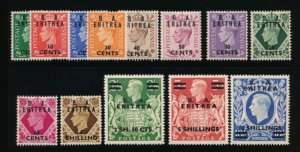 GREAT BRITAIN OFFICES B.A. ERITREA 14-26 MINT F-VF HINGED