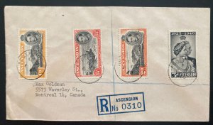 1948 Ascension Registered Cover To Montreal Canada Silver Wedding