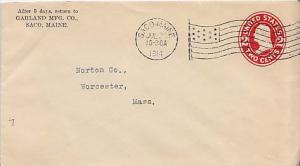 United States, Machine Cancel, Maine, Postal Stationery, Flags