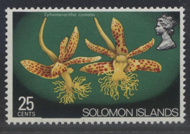 Solomon Is. - Scott 306 - Overprint -1975 - MVLH - Single 25c Stamp