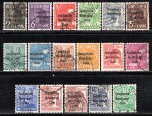 German Democratic Republic Scott # 10N1 - 10N16, used, cpl set incl. 10N14a