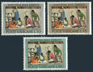 Vatican 353-355 two sets, MNH. Michel 420-422. Christmas 1962. Nativity scene.