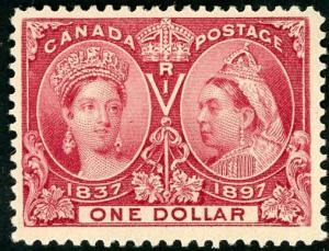 CANADA   #61 ~ Mint HInged Issue ~  $1  Jubilee  ~  S3706