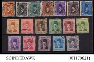 EGYPT - 1936-44 KING FAUD & KING FAROUK - SCOTT#191-197 & 206-216 - 18V - USED