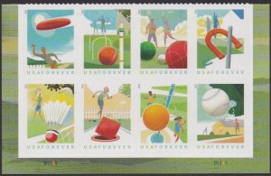 5634 Backyard Games Plate Block MNH