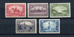 Canada #223-227 (C746) Hi Values of 1935 Scenic View issue, MNH, F-VF, CV$166.00