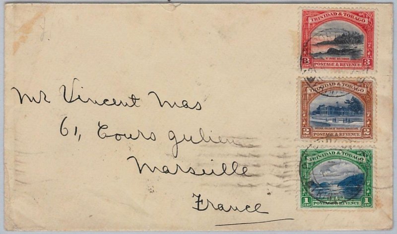 40165 - TRINIDAD & TOBAGO postal history - COVER to FRANCE 1937