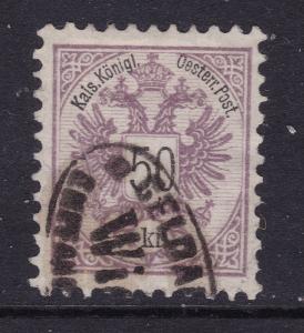 Austria an 1883 50K  used perf 10