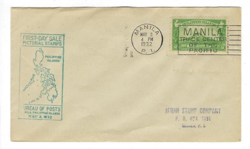 1932 Philippines First Day Cover - Sc # 354 (DD92)