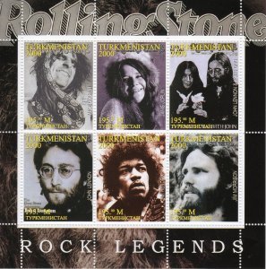 Turkmenistan 2000 ROCK LEGENDS Sheet Perforated Mint (NH)