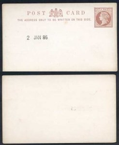 1885 ESSAY for the 1/2d Post Card Handstamped 2nd January 1885