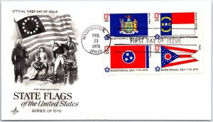 U.S. FIRST DAY COVER STATE FLAGS OF THE UNITED STATES BICENTENNIAL ERA (1) 1976