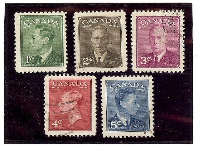 Canada Used Collection Scott #284-285-286-287-288